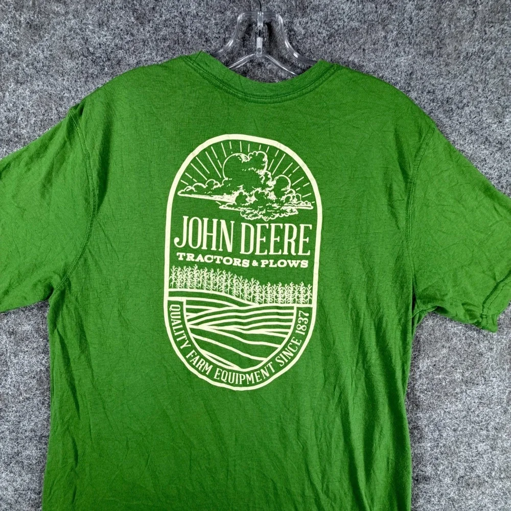 John Deere Graphic T-Shirt Mens L Green Crewneck Short Sleeve Showroom Wear - Picture 9 of 16